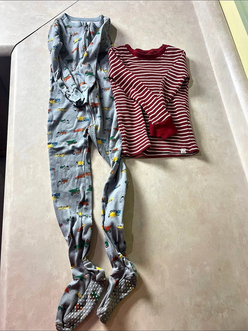 Old Navy Kids Footie & Carter’s Little Planet Striped Top - 4T/4A Bundle